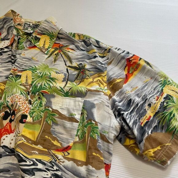 Step In Style Vintage Hawaiian Short Sleeve Button Up Shirt XL See Measurements - Picture 2 of 7